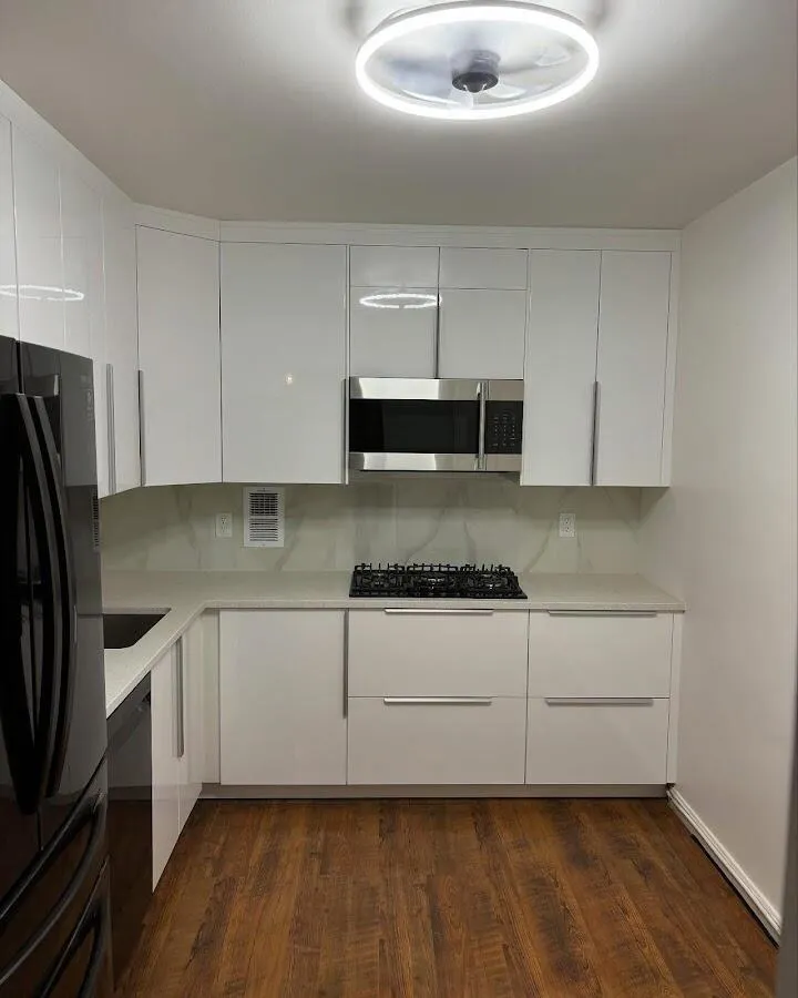 Renovated kitchen with quartz countertops in Douglass